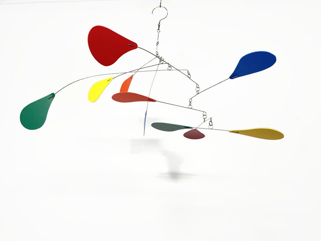 Kinetic Art Mobile 25 x 15 Nursery Playroom Changing Table Baby Shower Gift in Rainbow