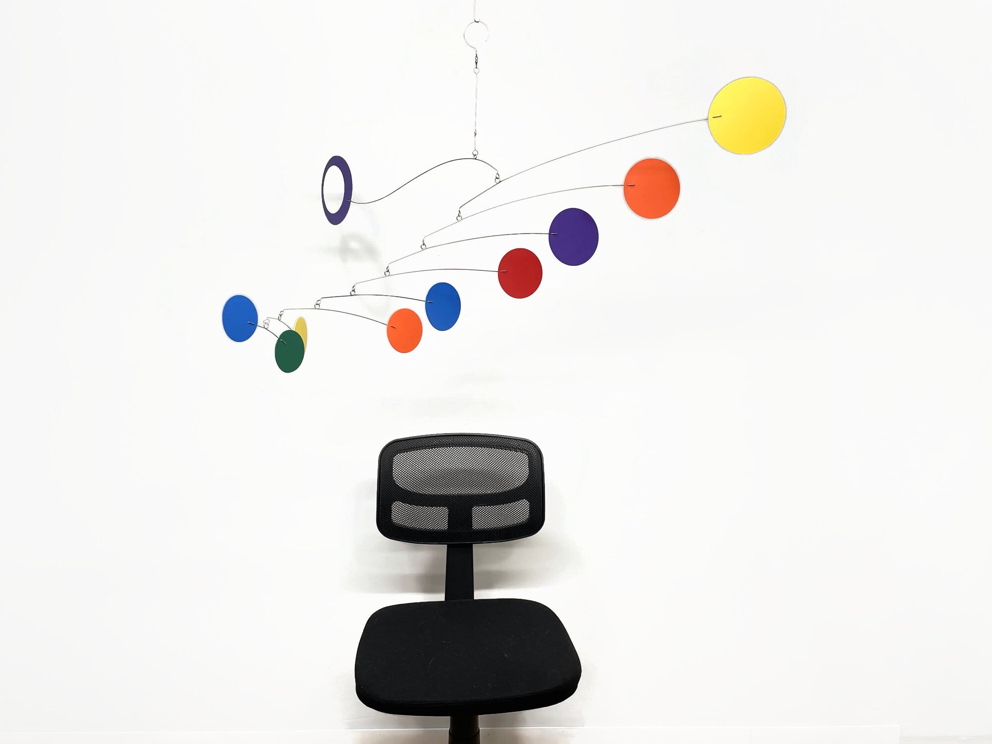 Modern Mobile XL ZEN Style Circles Kinetic Art Sculpture