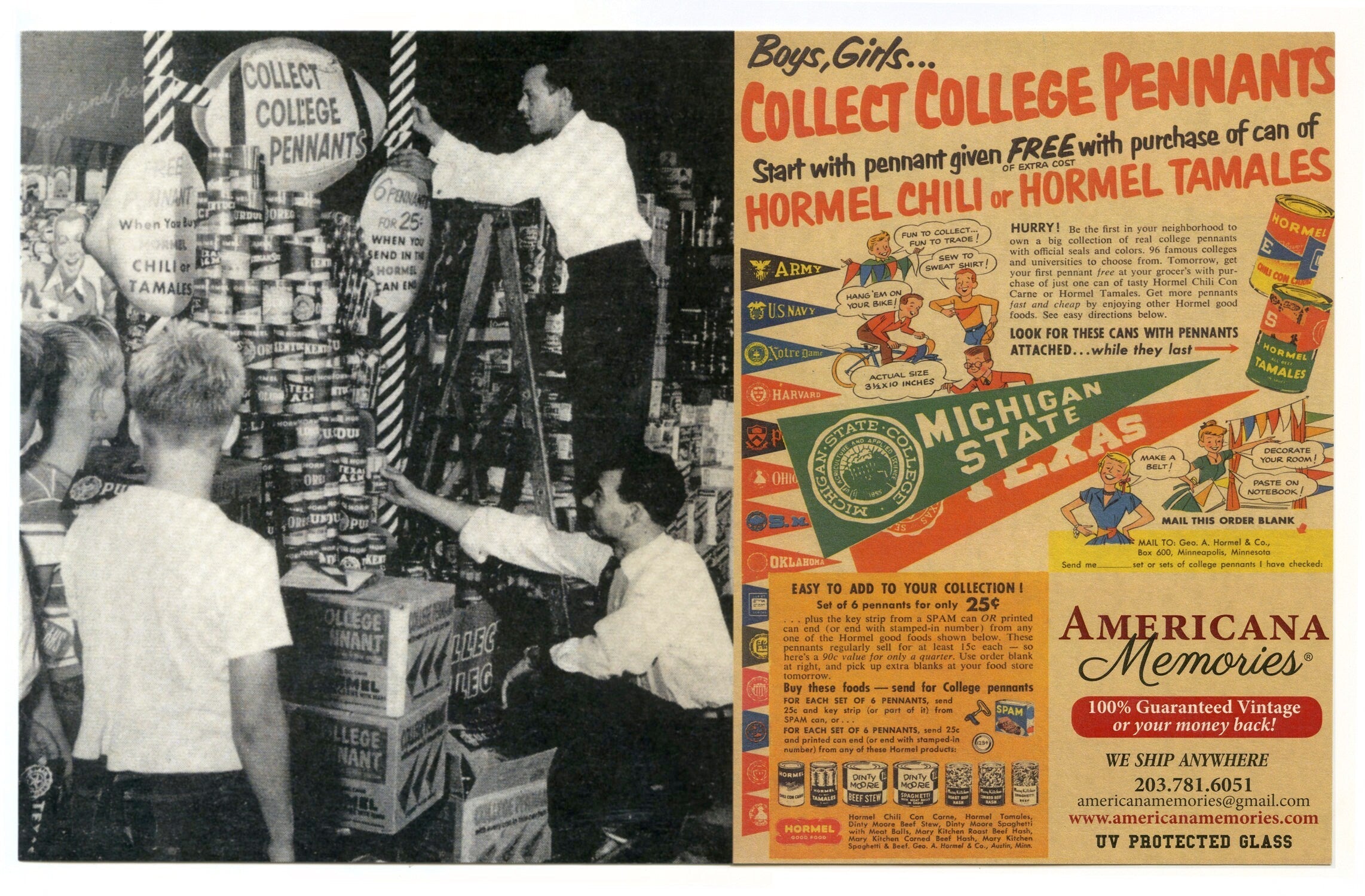 Vintage Yale University Hormel Pennant