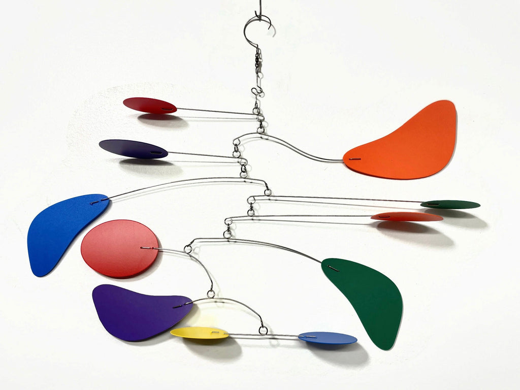 Rainbow Baby Mobile • Mid‑Century Modern Kinetic Art for Nursery - Discovery Style