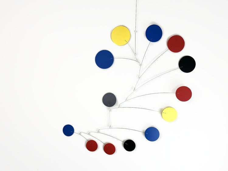 Hanging Mobile Large Kinetic Sculpture USA in Rex Style Rainbow