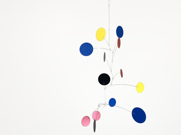 Hanging Mobile Large Kinetic Sculpture USA in Rex Style Rainbow