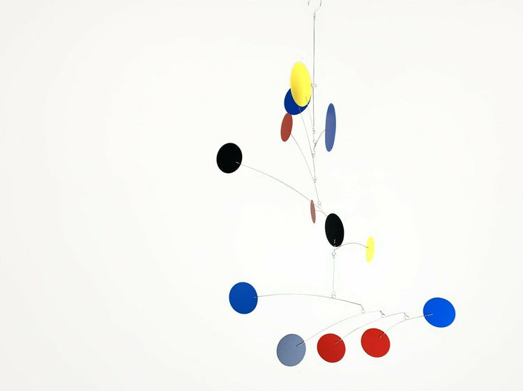 Hanging Mobile Large Kinetic Sculpture USA in Rex Style Rainbow
