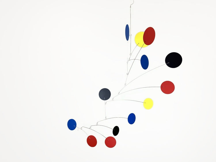 Hanging Mobile Large Kinetic Sculpture USA in Rex Style Rainbow