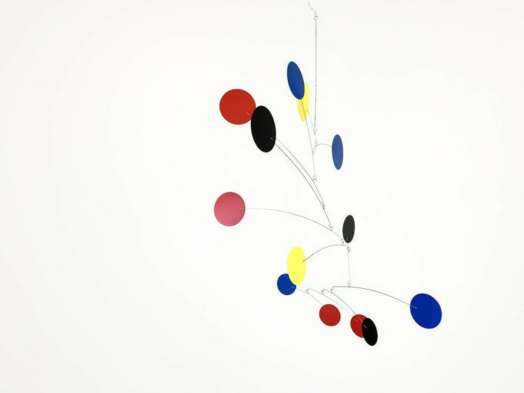 Hanging Mobile Large Kinetic Sculpture USA in Rex Style Rainbow