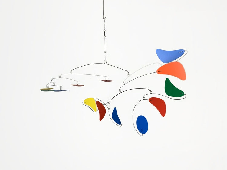 Hanging Mobile Mid Century Modern Rainbow in Serenity Style for Home or Office