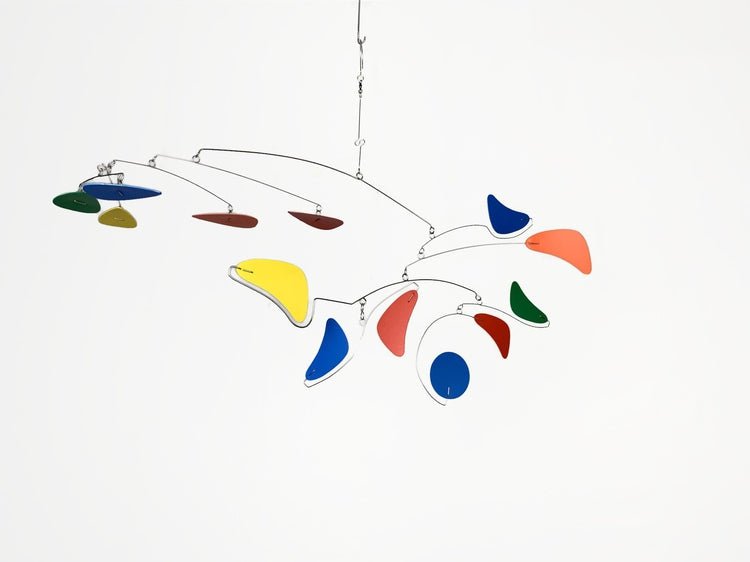 Hanging Mobile Mid Century Modern Rainbow in Serenity Style for Home or Office