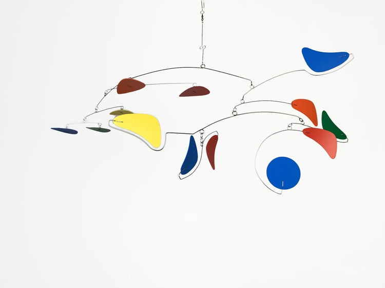 Hanging Mobile Mid Century Modern Rainbow in Serenity Style for Home or Office