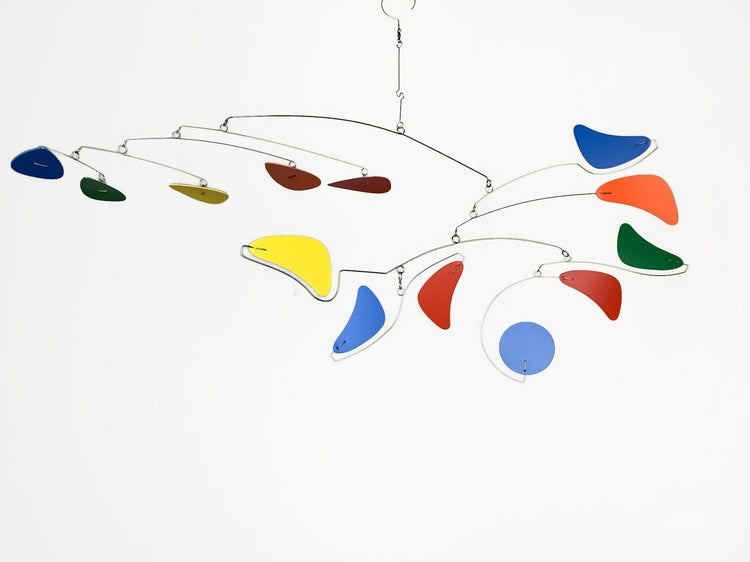 Hanging Mobile Mid Century Modern Rainbow in Serenity Style for Home or Office