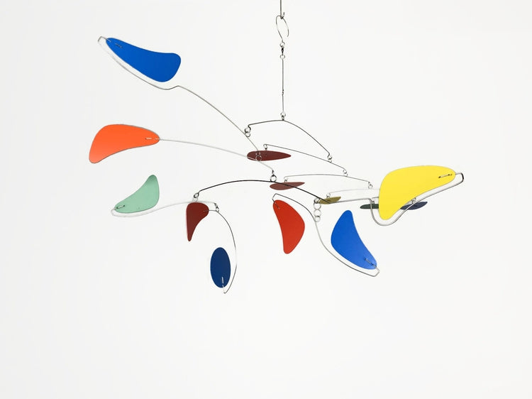 Hanging Mobile Mid Century Modern Rainbow in Serenity Style for Home or Office