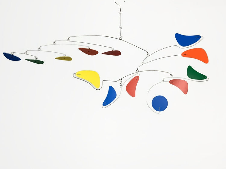 Hanging Mobile Mid Century Modern Rainbow in Serenity Style for Home or Office