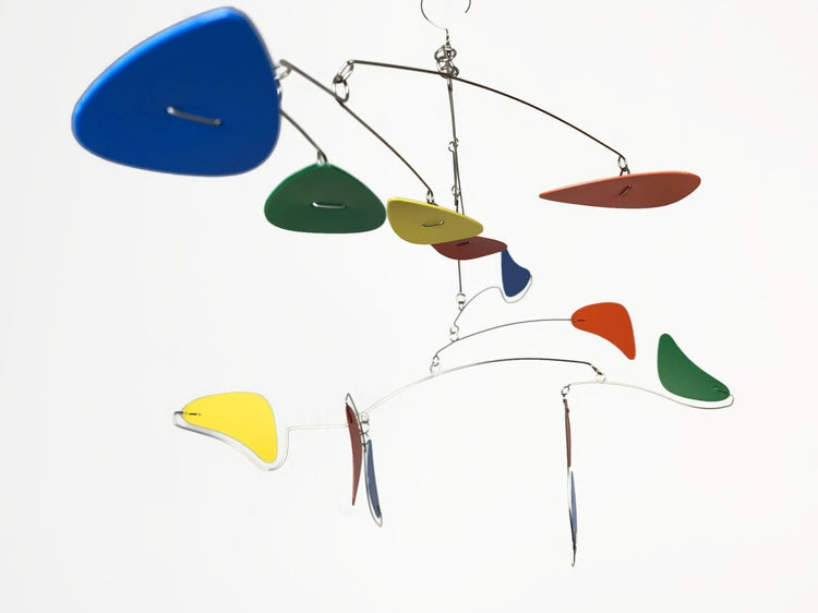 Hanging Mobile Mid Century Modern Rainbow in Serenity Style for Home or Office