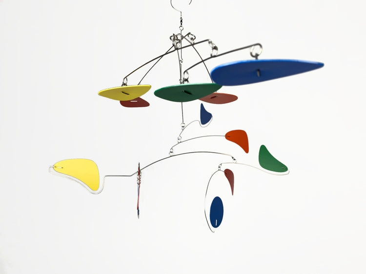 Hanging Mobile Mid Century Modern Rainbow in Serenity Style for Home or Office