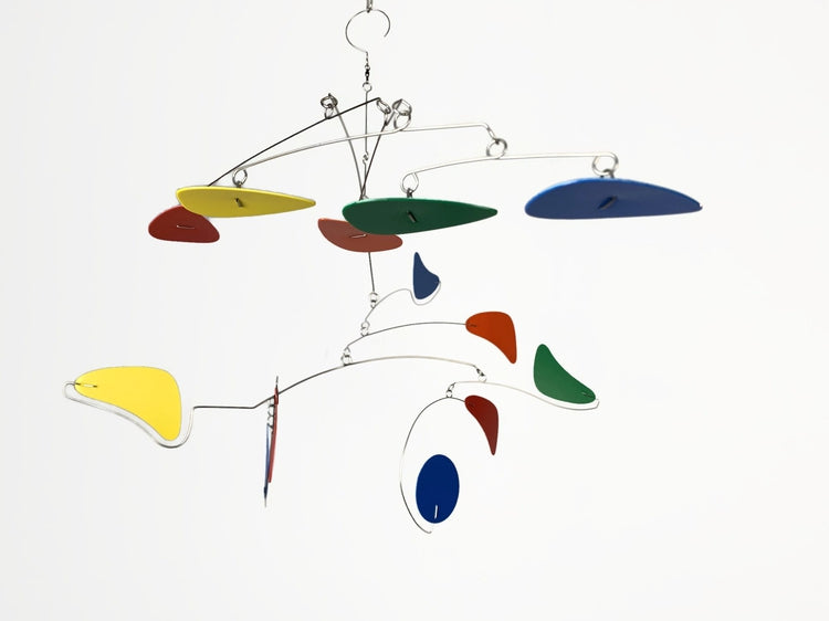 Hanging Mobile Mid Century Modern Rainbow in Serenity Style for Home or Office