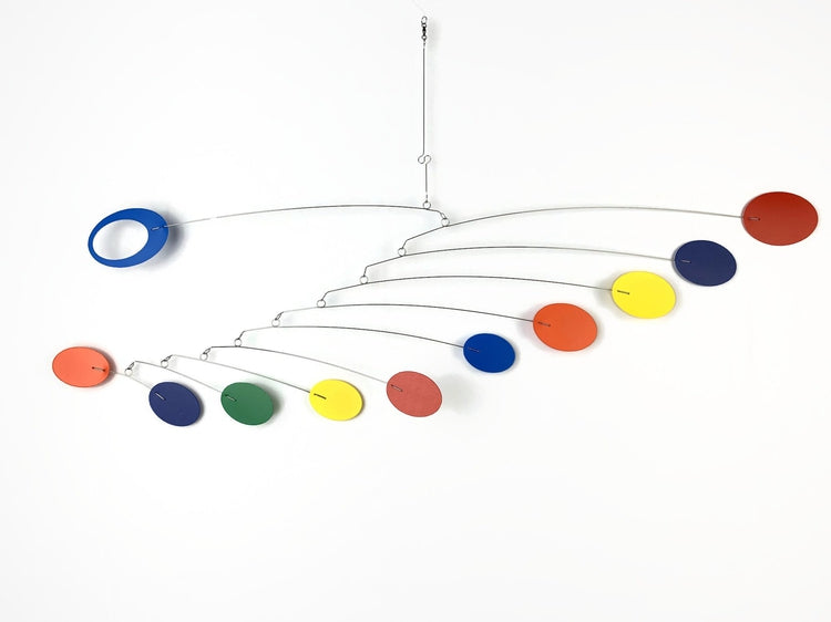 Hanging Mobile Art in Zen Style - Rainbow Mobile for Nursery or Playroom