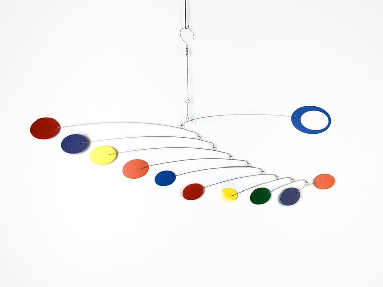 Hanging Mobile Art in Zen Style - Rainbow Mobile for Nursery or Playroom