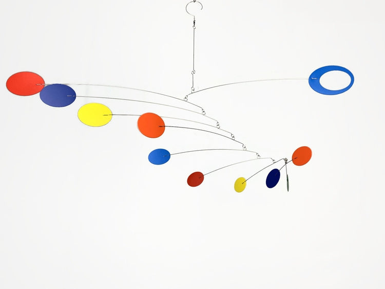 Hanging Mobile Art in Zen Style - Rainbow Mobile for Nursery or Playroom