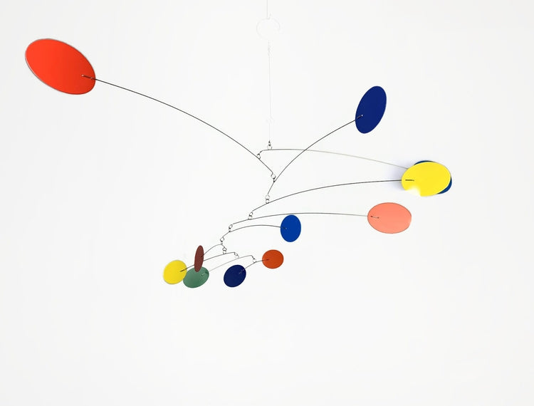 Hanging Mobile Art in Zen Style - Rainbow Mobile for Nursery or Playroom