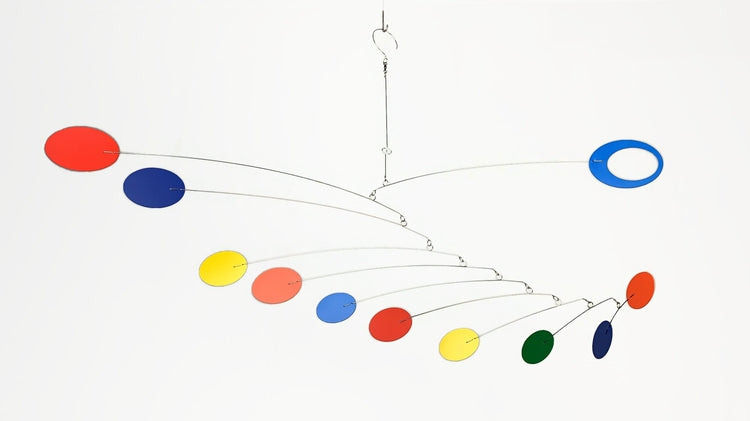 Hanging Mobile Art in Zen Style - Rainbow Mobile for Nursery or Playroom