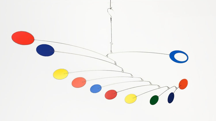 Hanging Mobile Art in Zen Style - Rainbow Mobile for Nursery or Playroom