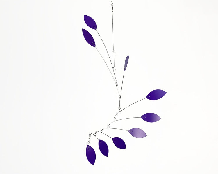 Mobile for the Nursery or Baby Leaf Wave Purple Leaves