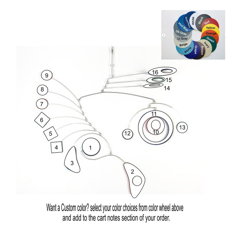 Hanging Mobile Art 30 x 26 in Space Style - Mobile for Nursery or Playroom