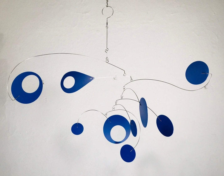 Mobile Royal Blue For Low Ceiling or Sun Room - Calypso Style Modern Kinetic Sculpture