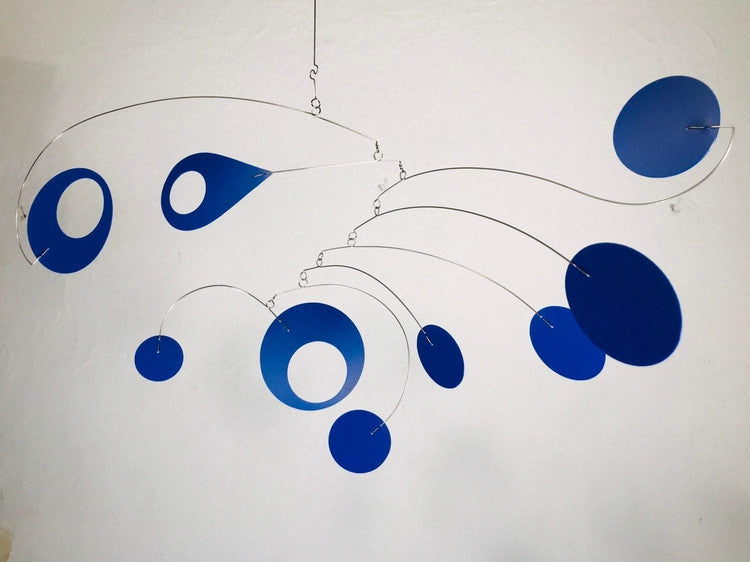 Mobile Royal Blue For Low Ceiling or Sun Room - Calypso Style Modern Kinetic Sculpture