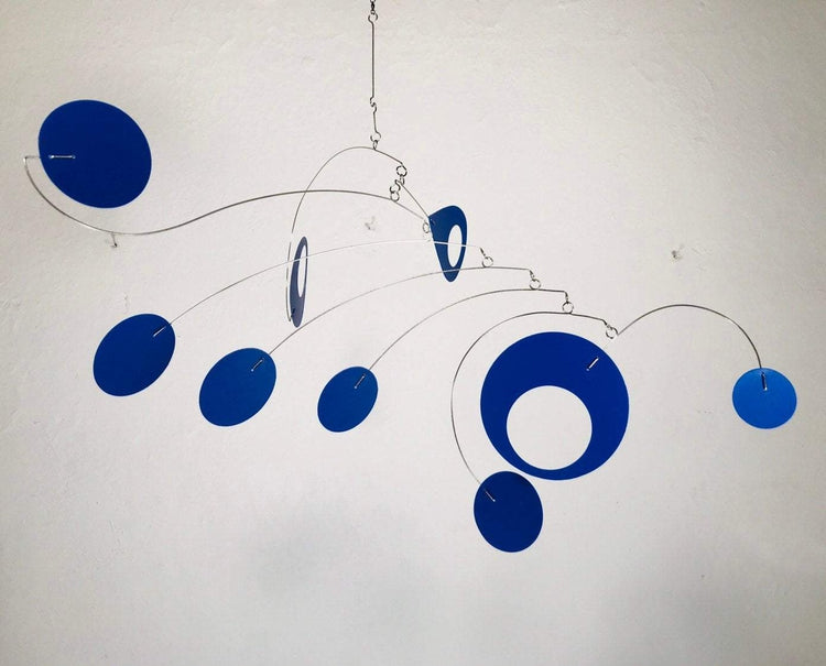Mobile Royal Blue For Low Ceiling or Sun Room - Calypso Style Modern Kinetic Sculpture