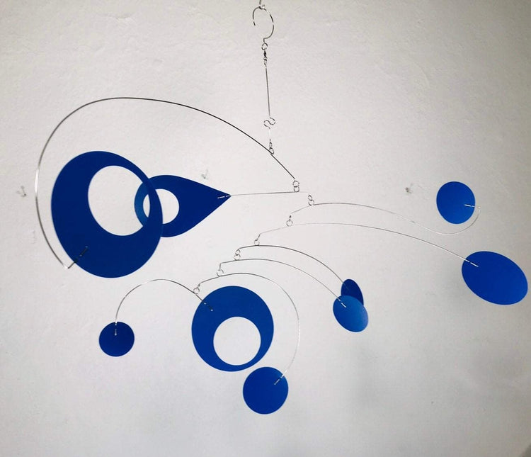 Mobile Royal Blue For Low Ceiling or Sun Room - Calypso Style Modern Kinetic Sculpture