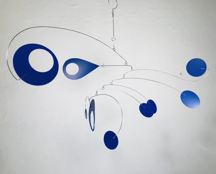 Mobile Royal Blue For Low Ceiling or Sun Room - Calypso Style Modern Kinetic Sculpture