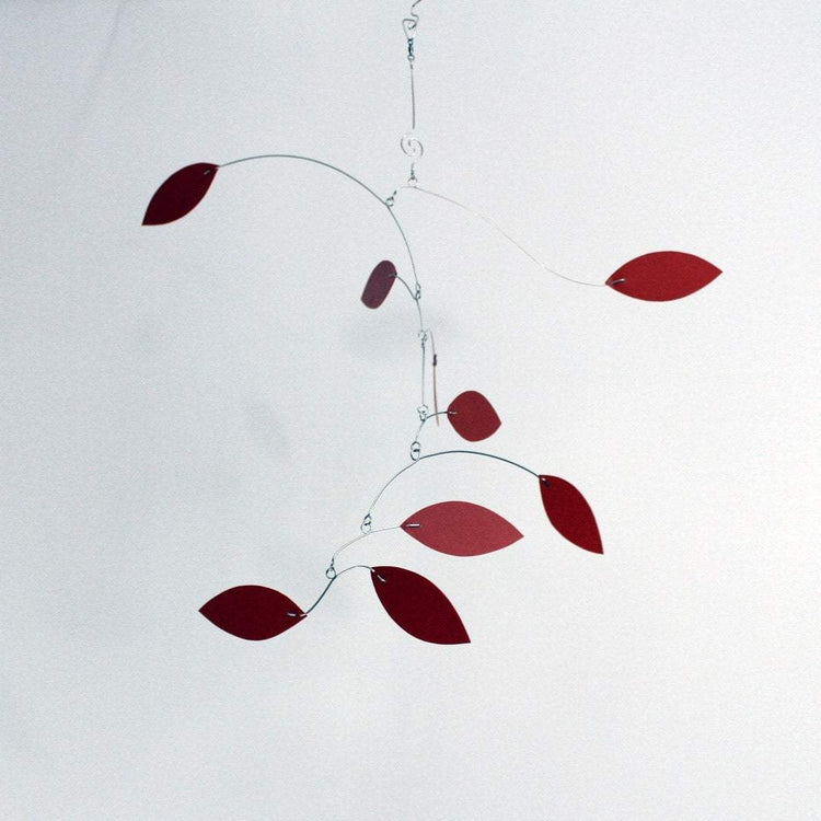 Red Vine Style Kinetic Mobile – Modern Hanging Sculpture for Nursery, Office, or Hallway