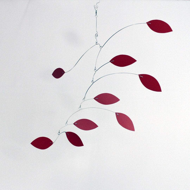 Red Vine Style Kinetic Mobile – Modern Hanging Sculpture for Nursery, Office, or Hallway