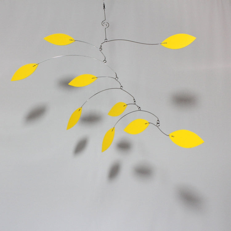 Mobile in Yellow Leaf Vine Style Kinetic Sculpture