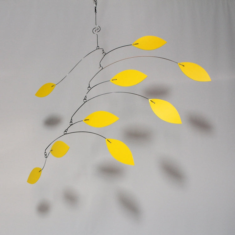 Mobile in Yellow Leaf Vine Style Kinetic Sculpture