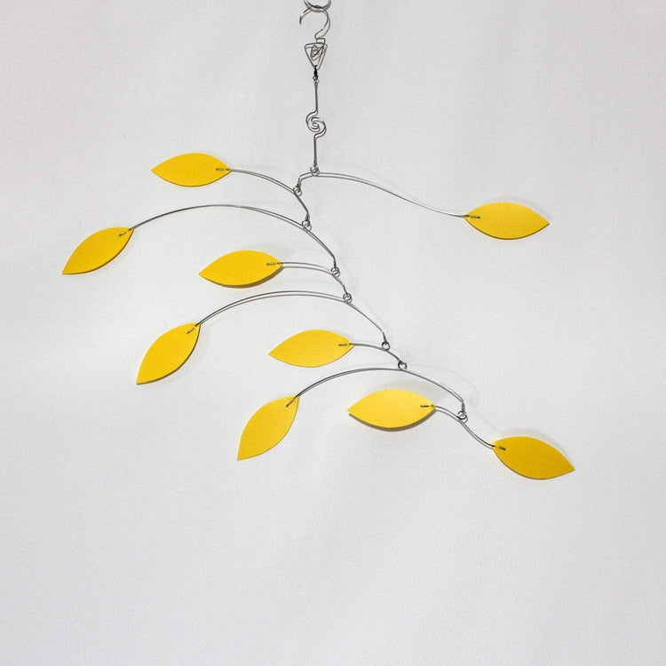 Mobile in Yellow Leaf Vine Style Kinetic Sculpture