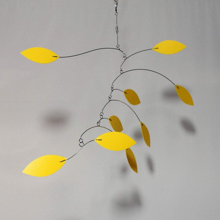 Mobile in Yellow Leaf Vine Style Kinetic Sculpture