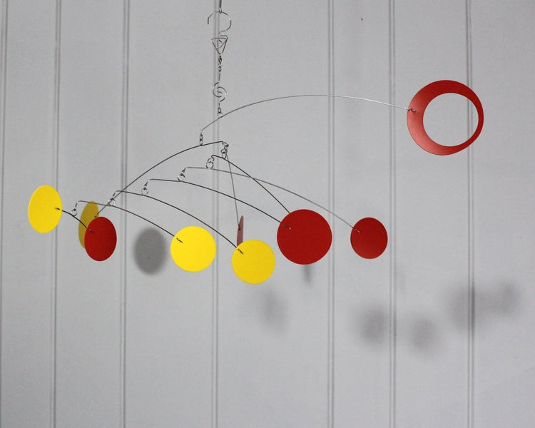 Zen Style Modern Mobile with Circles – Low Ceiling Kinetic Art by Carolyn Weir