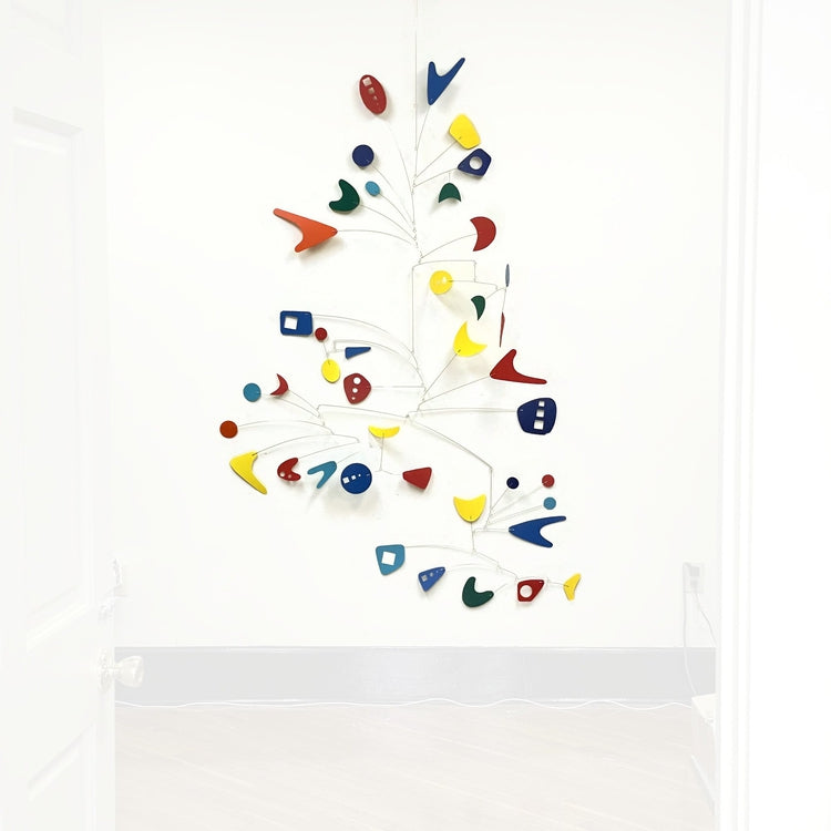 Retro Deco Mobile Large Hanging Kinetic Sculpture Rainbow 8ft x 4ft