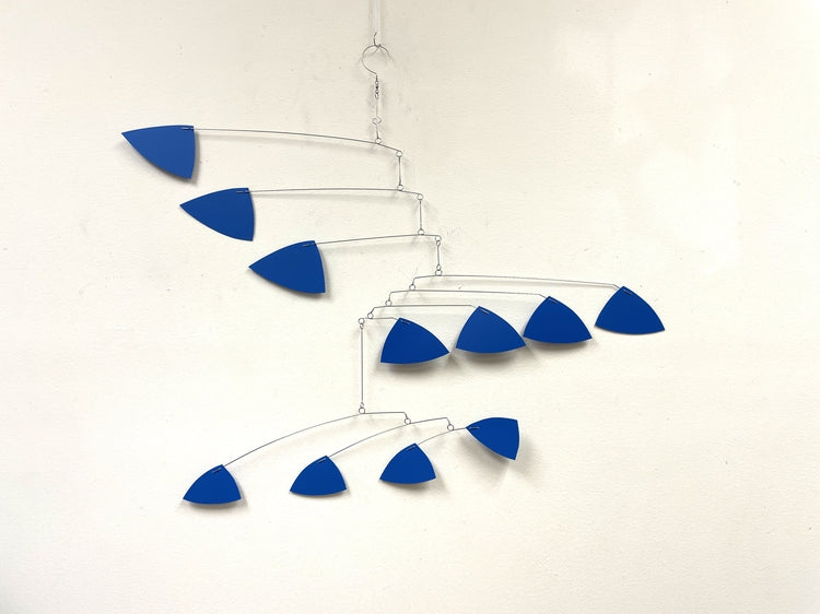 Sculpted Sails Kinetic Mobile – Modern Triangle Style Hanging Art for Office or Sunroom