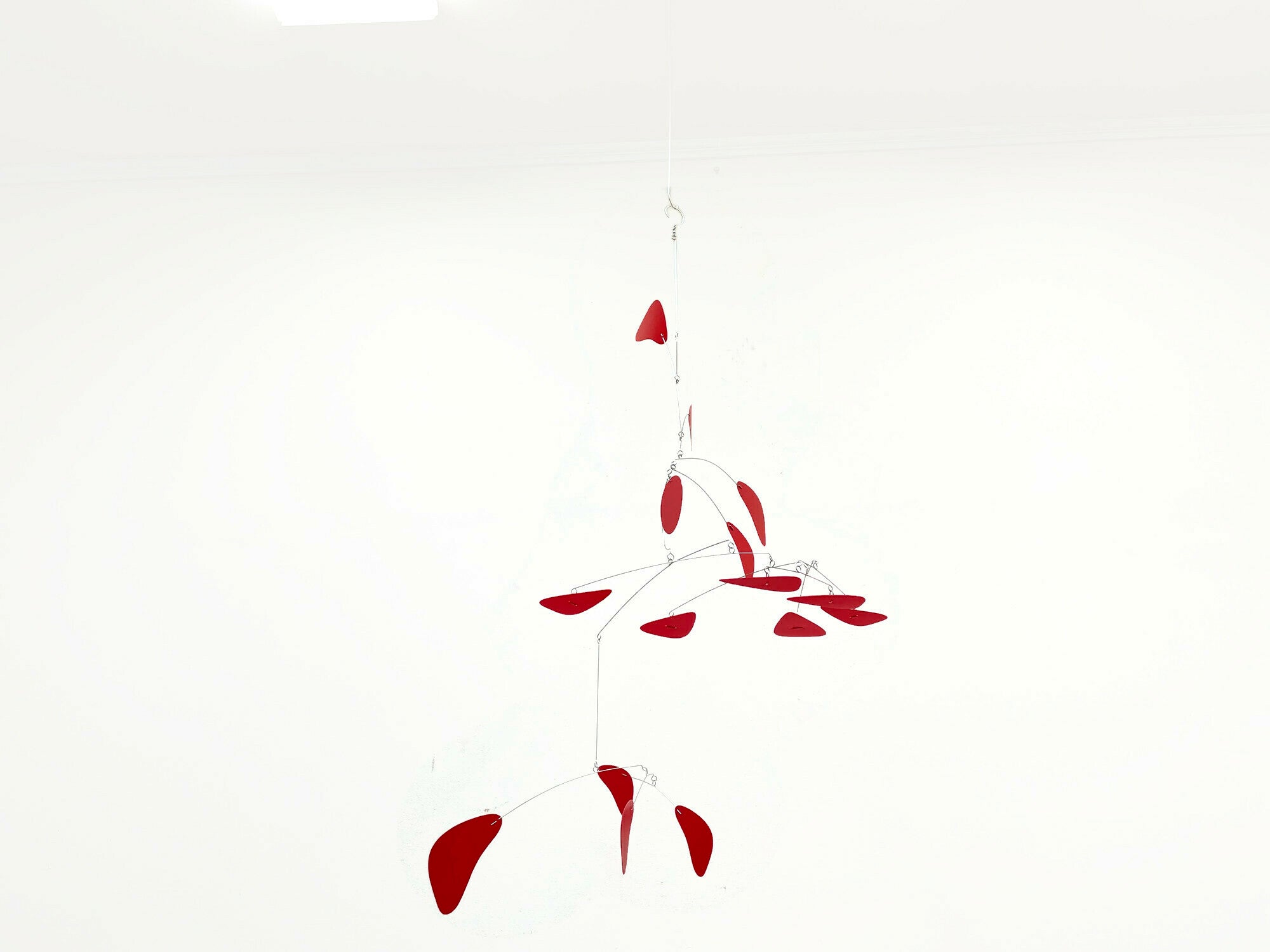 Large Red Kinetic Mobile – Modern Arrow Style Sculpture for Entryway or Living Room