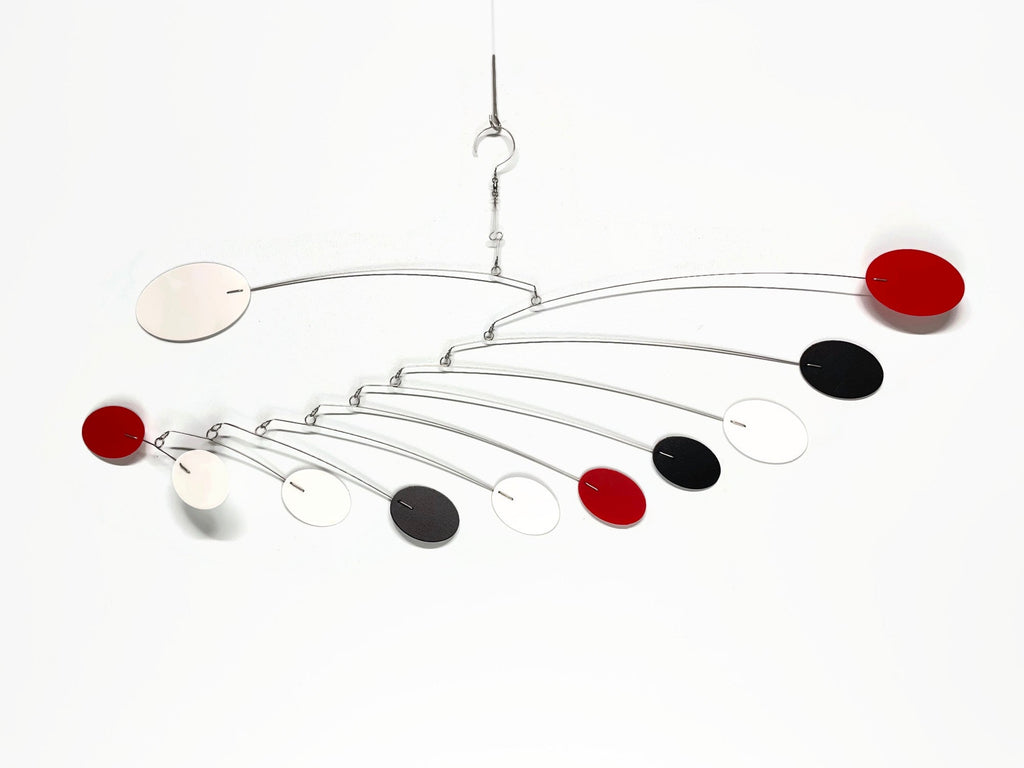Art Mobile – Black, White & Red | Zen Style Hanging Sculpture