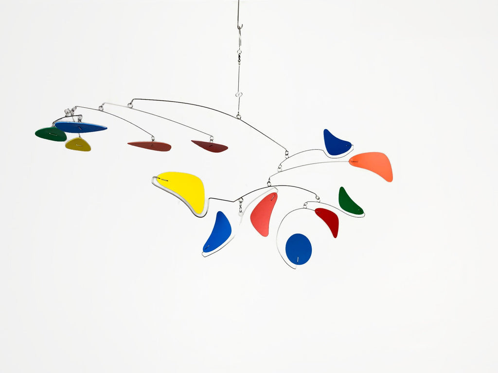 Hanging Mobile Mid Century Modern Rainbow in Serenity Style for Home or Office