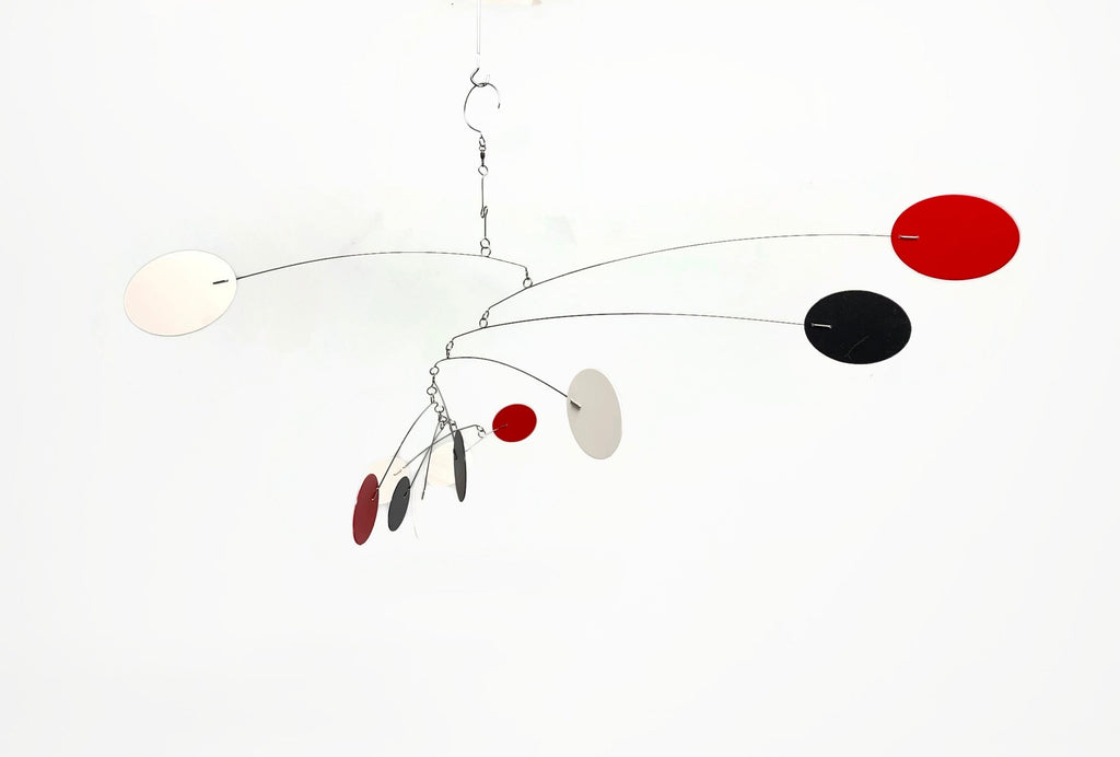 Art Mobile – Black, White & Red | Zen Style Hanging Sculpture
