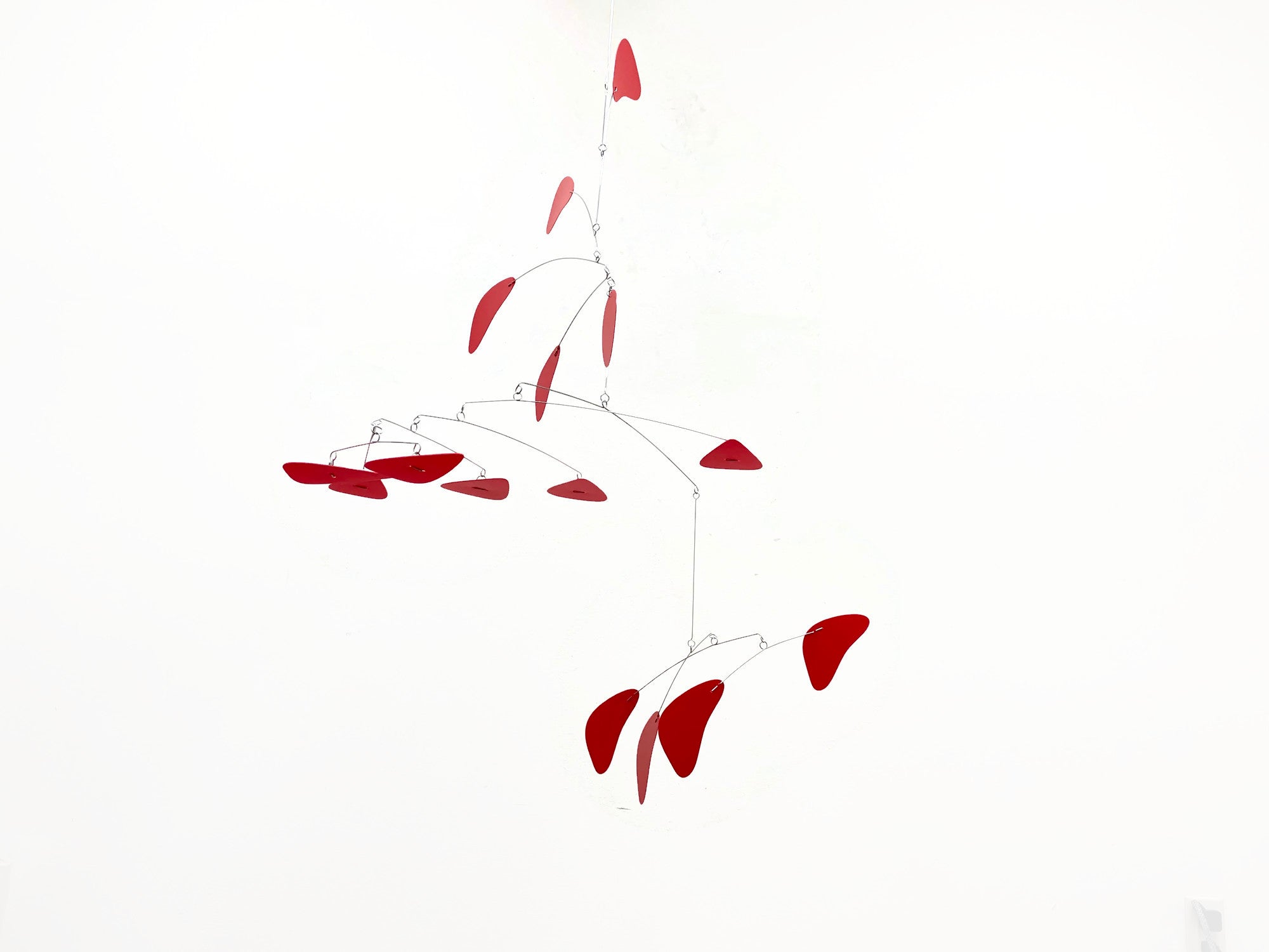 Large Red Kinetic Mobile – Modern Arrow Style Sculpture for Entryway or Living Room