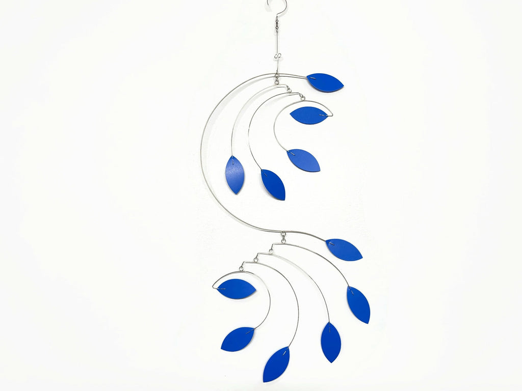 Adult Mobile Dream Catcher Style in Blue Kinetic Art Sculpture