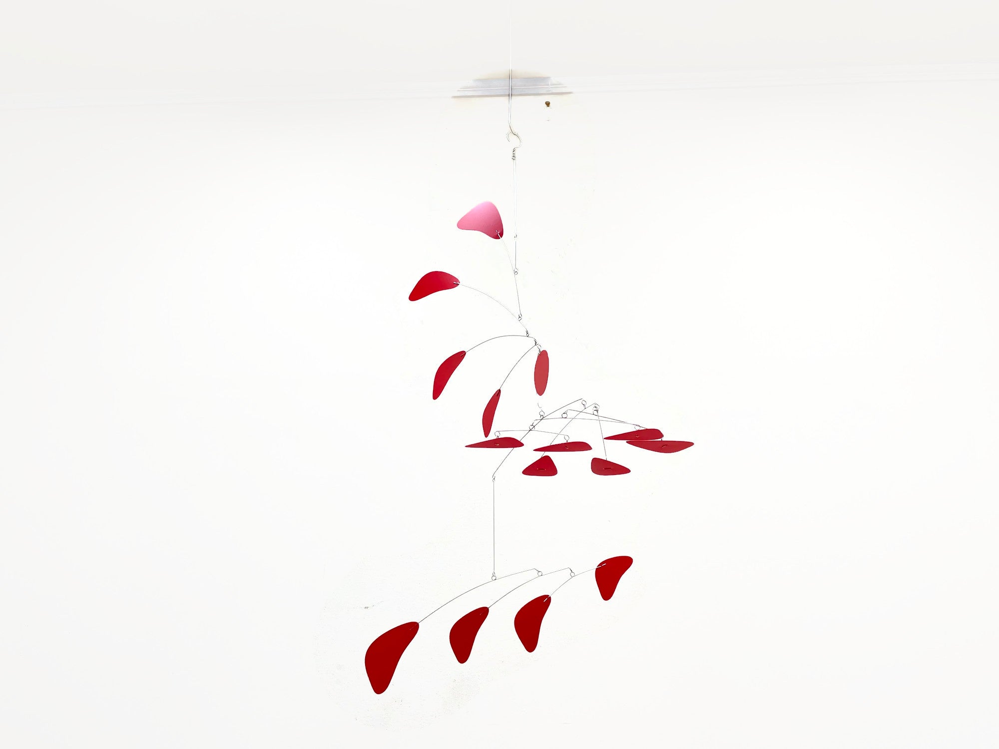 Large Red Kinetic Mobile – Modern Arrow Style Sculpture for Entryway or Living Room